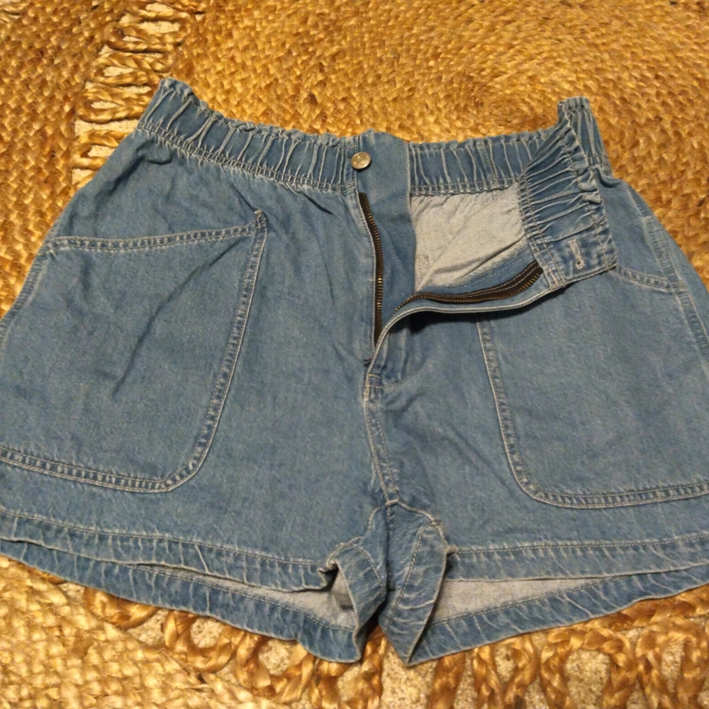 Madewell Blue Denim Elastic-Waist Jean Shorts - Picture 8 of 9